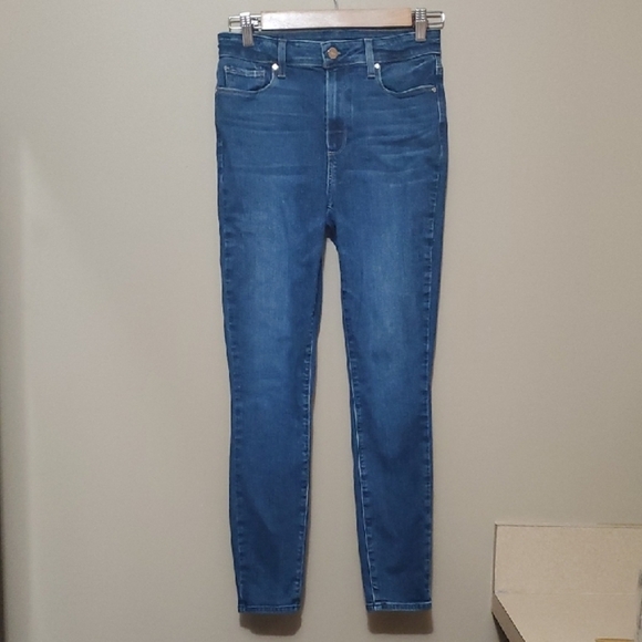 PAIGE Blue Ankle Cropped Straight Leg Jeans Size 28 Size 6 US - Picture 1 of 9